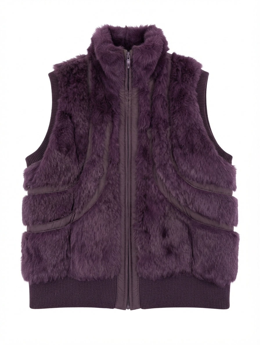Florit's Faux Fur Puffer Vest Purple Size 50 - Image 1
