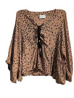 Auguste The Label Animal Print Tie Front Blouse AU 14 - Image 1
