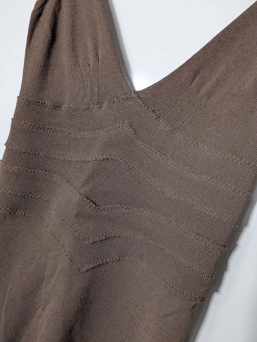 Scanlan Theodore Sleeveless Knit Dress Brown V-Neck Size SM - Image 2