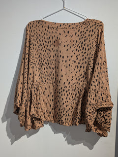 Auguste The Label Animal Print Tie Front Blouse AU 14 - Image 4