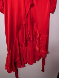Zimmermann Silk Wrap Midi Dress Red Size 0P - Image 4