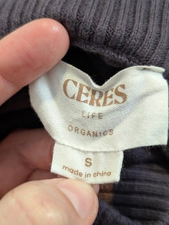 Ceres Life Organic Cotton Knit Midi Skirt Brown & Charcoal Size S - Image 3