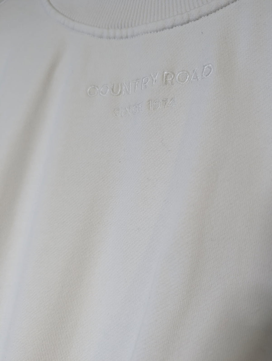 Country Road Women's Sweatshirt White Side Zip Detail - Image 6