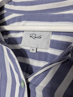 Rails Josephine Button-Down Shirt Blue and White Stripe XL - Image 4
