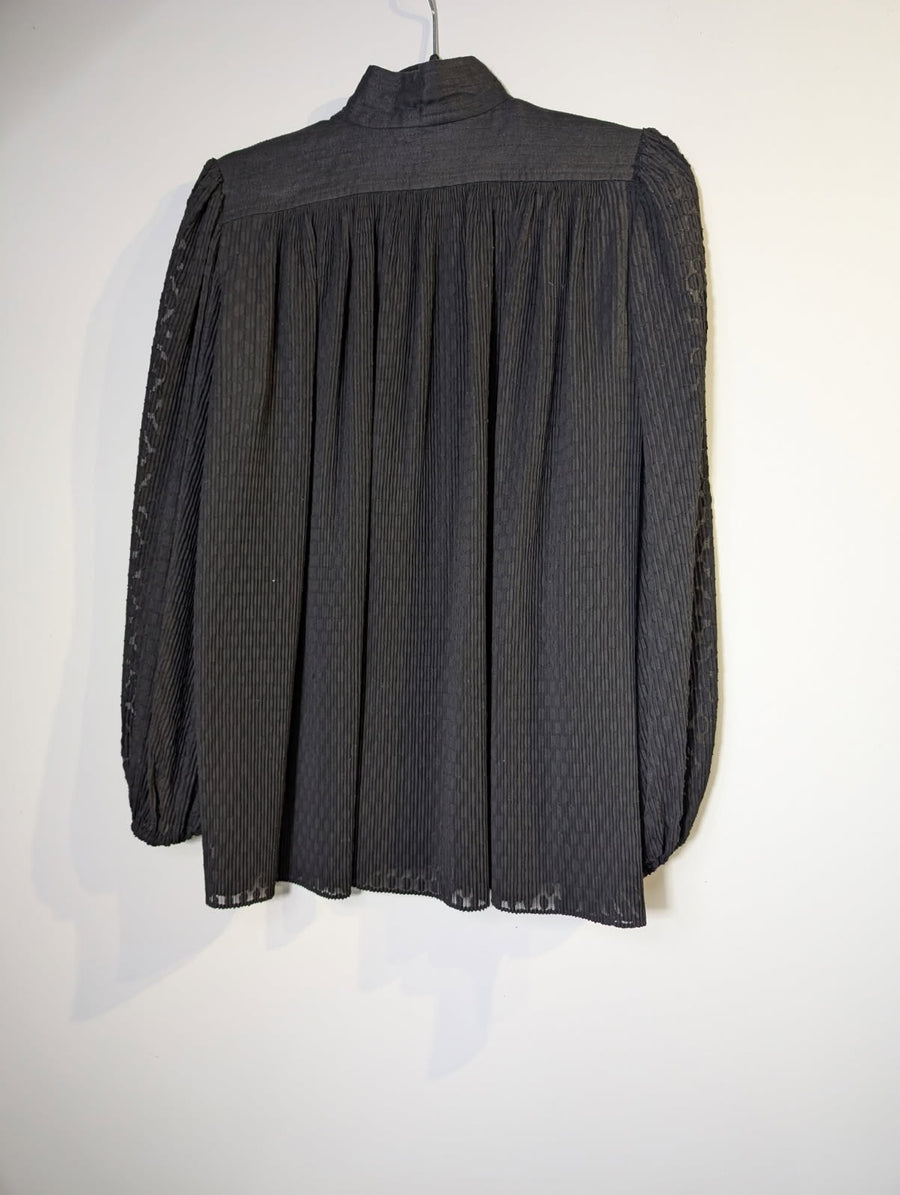 Zimmermann Victorian-Style Pleated Blouse Black Size 1 - Image 5
