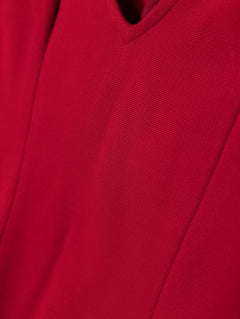 Kookai Long Sleeve V-Neck Mini Dress Red Size 34 - Image 3