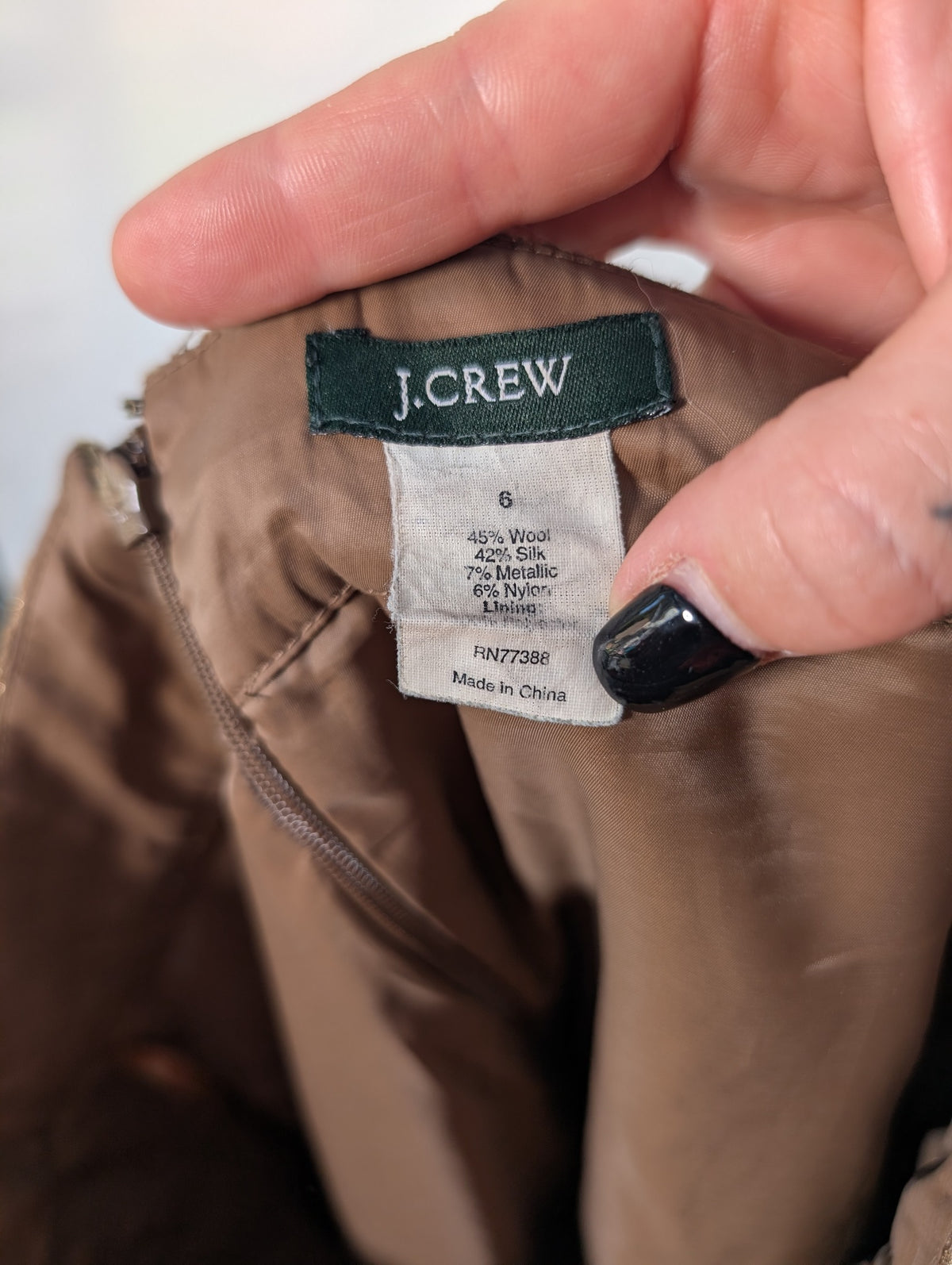 J.Crew Metallic Gold Textured A-Line Skirt Women's Size 6 - Image 7