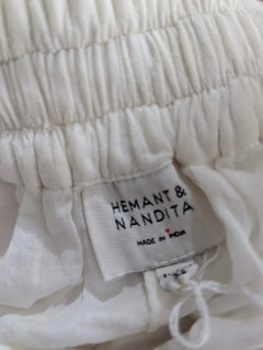 Hemant & Nandita Embroidered Cotton Maxi Skirt White - Image 14