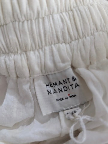 Hemant & Nandita Embroidered Cotton Maxi Skirt White - Image 14