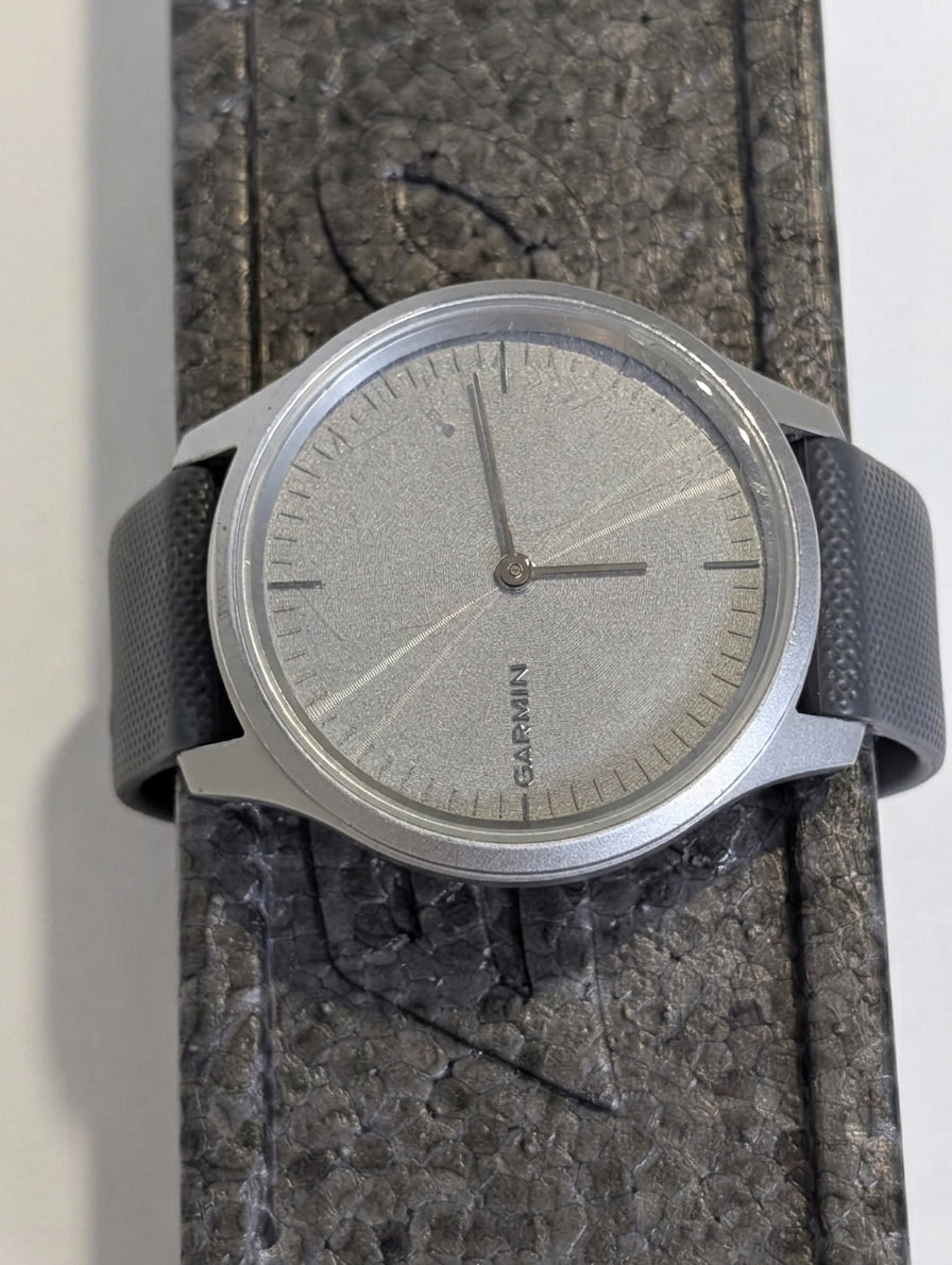 Garmin Vivomove 3S Smartwatch - Silver with Granite Blue Silicone Band - Image 1
