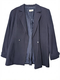 Anthea Crawford Wool Double-Breasted Blazer Navy Blue Women's AU 14 - Image 1