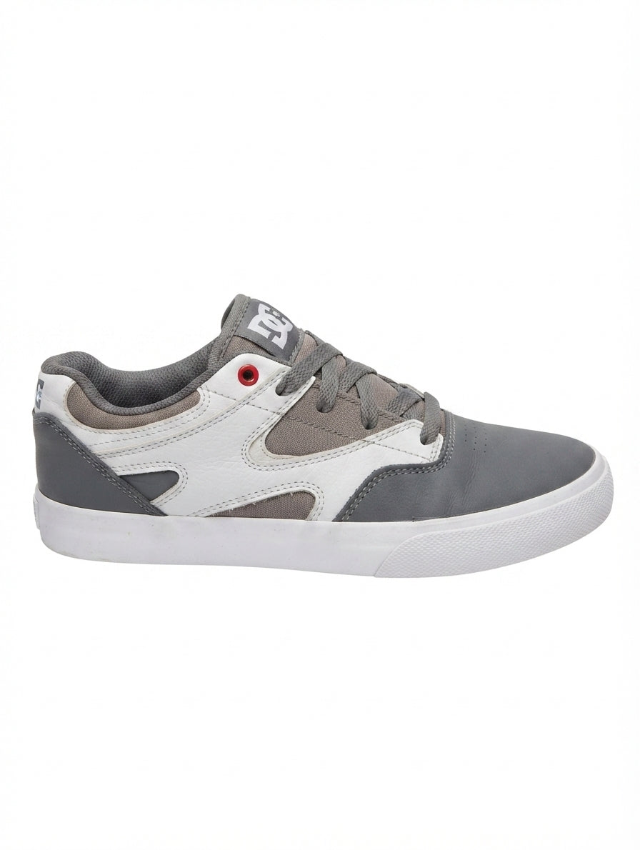 DC Shoes Kalis Vulc Youth Skate Sneakers Grey White US 5 - Image 1