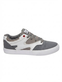 DC Shoes Kalis Vulc Youth Skate Sneakers Grey White US 5 - Image 1