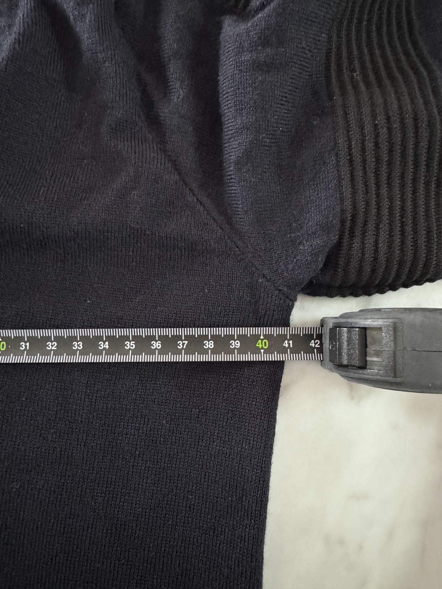 Fusalp Women's Black V-Neck Sweater - Ribbed Sleeve Detail - Image 11