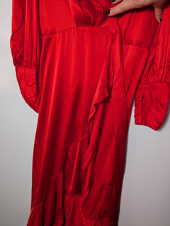 Zimmermann Silk Wrap Midi Dress Red Size 0P - Image 5