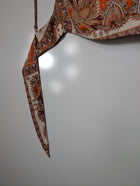 Paisley Print Bandana Tie-Back Crop Top Orange One Size - Image 3