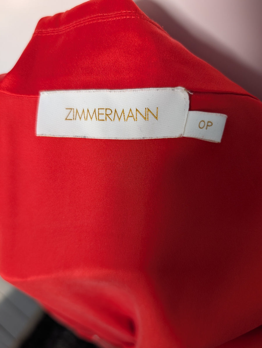 Zimmermann Silk Wrap Midi Dress Red Size 0P - Image 7