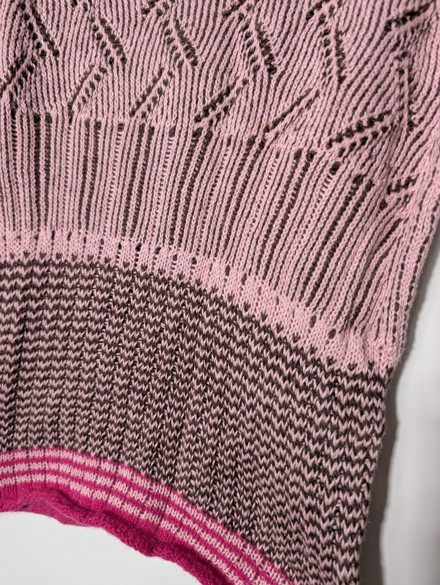 Dries Van Noten Knit Tank Top Pink & Brown Small - Image 2