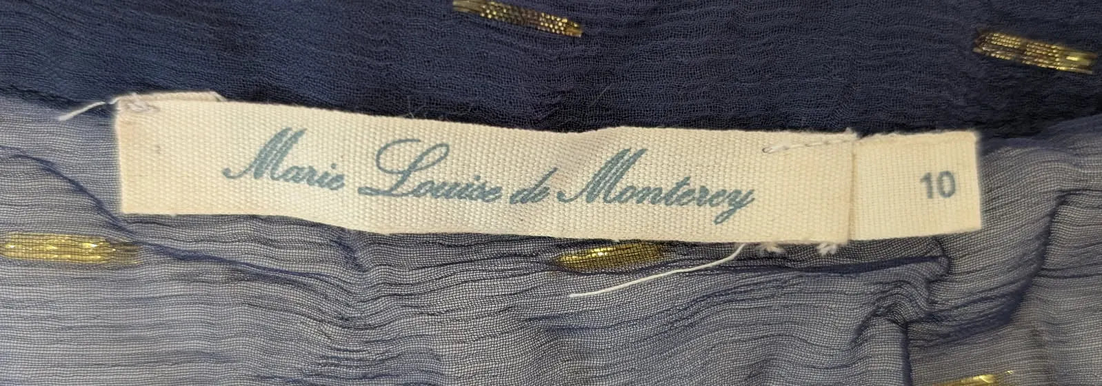 Marie Louise de Monterey Navy Viscose Lurex Long Sleeve Dress - Image 6