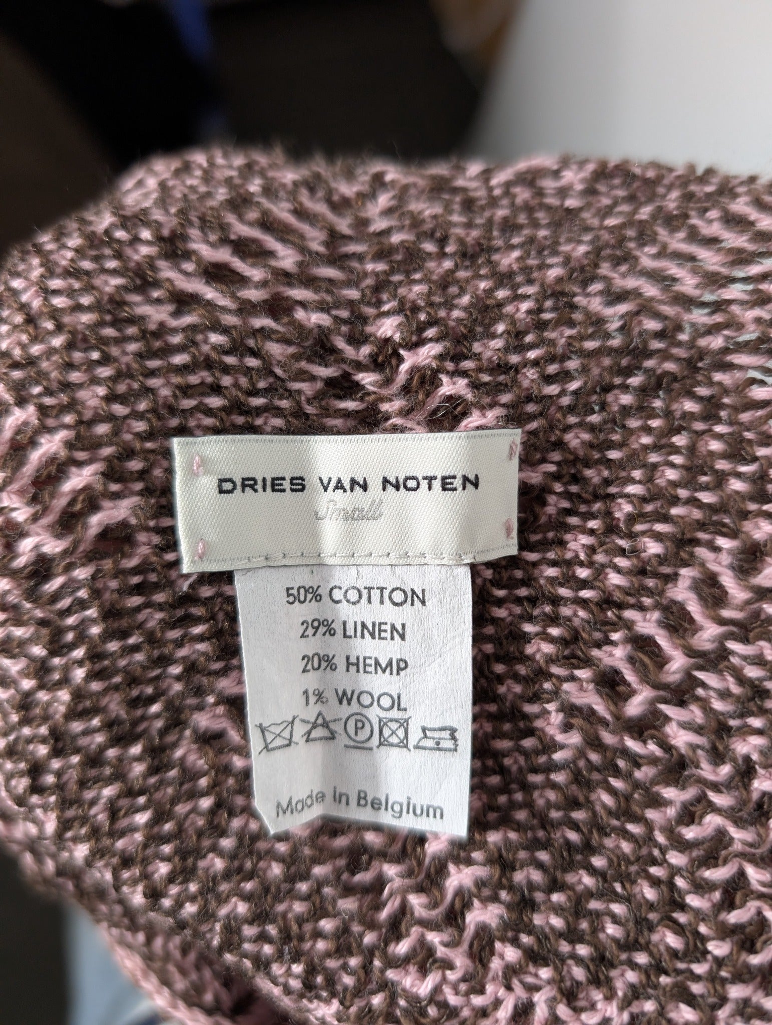 Dries Van Noten Knit Tank Top Pink & Brown Small - Image 4