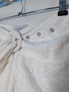 Lioness Eyelet Tie-Front Shorts White Women's XS - Image 2