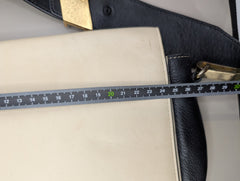 Ginger & Smart Leather Saddle Crossbody Bag Cream & Navy - Image 7
