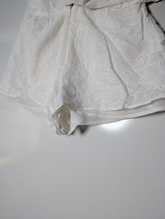 Lioness Eyelet Tie-Front Shorts White Women's XS - Image 3