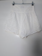Lioness Eyelet Tie-Front Shorts White Women's XS - Image 4
