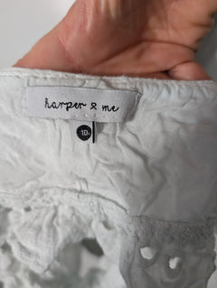 Harper & Me Eyelet Lace Ruffle Crop Top White Size 10 - Image 5