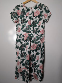 Lee Mathews Floral Print Silk Midi Dress Size 1 - Image 3
