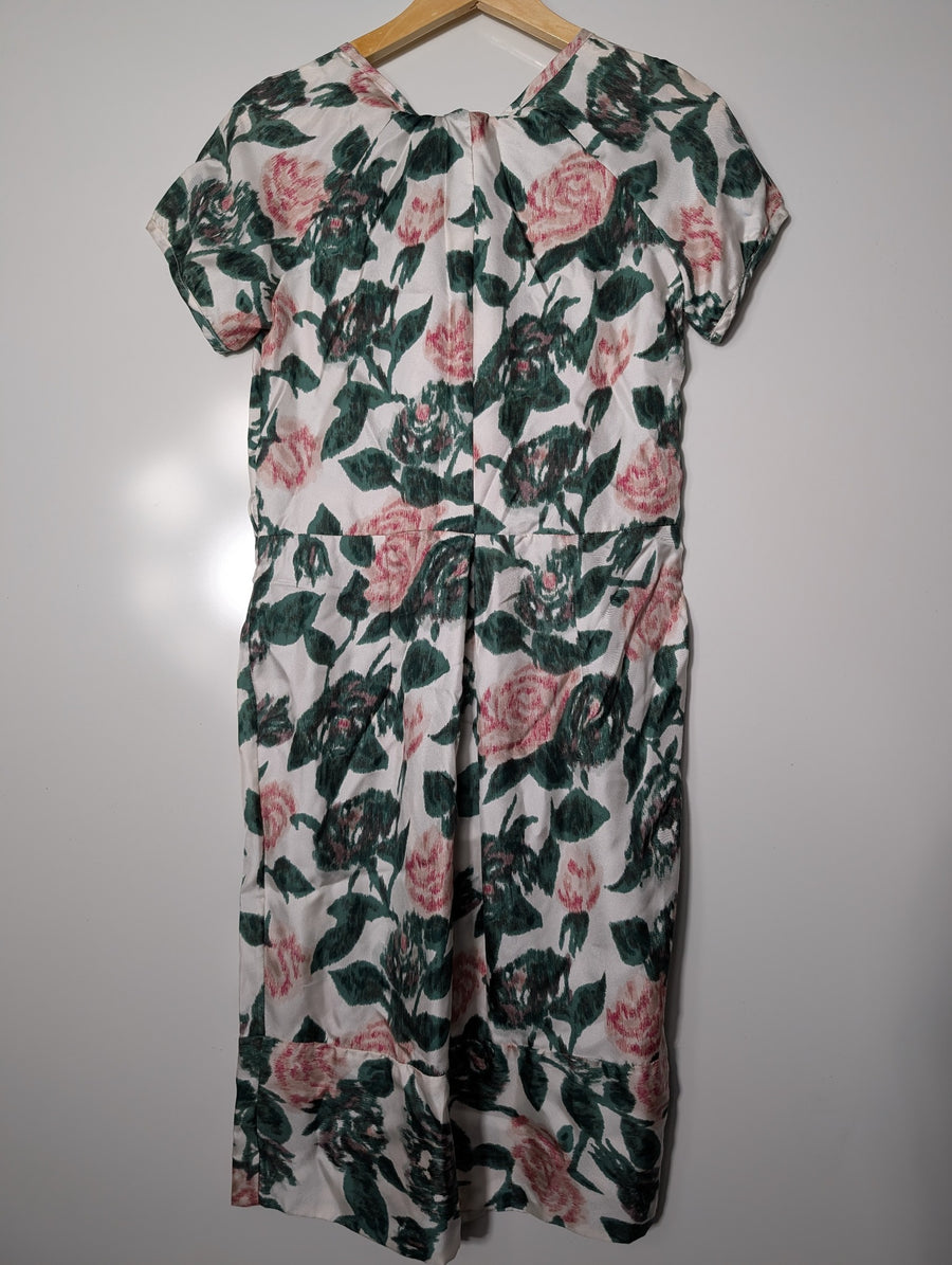 Lee Mathews Floral Print Silk Midi Dress Size 1 - Image 3