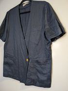 Croqus Navy Linen Blend Short Sleeve Blazer Size 9 AR - Image 3