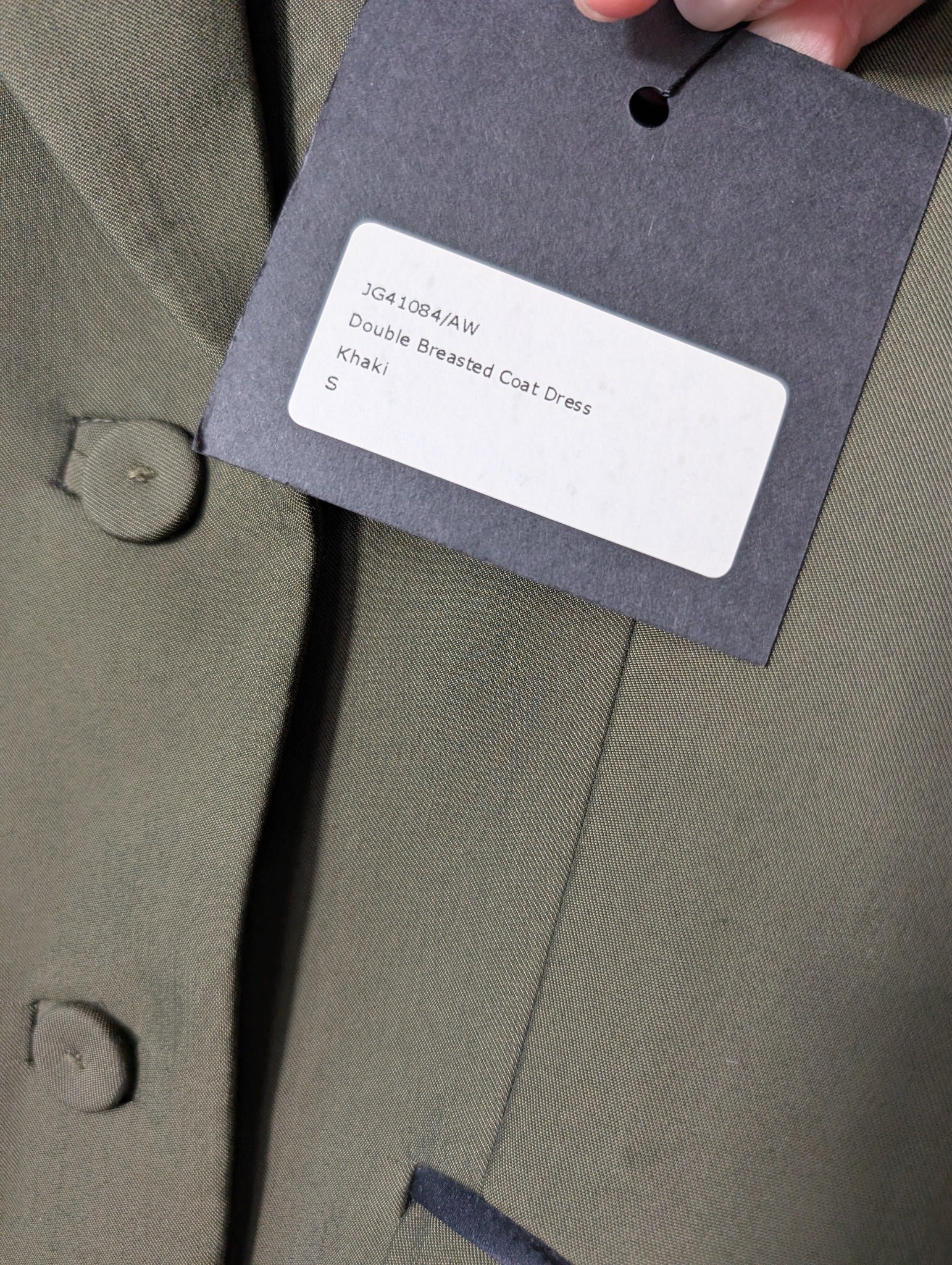 Josh Goot Double Breasted Coat Dress Olive Green Size S NWT - Image 6