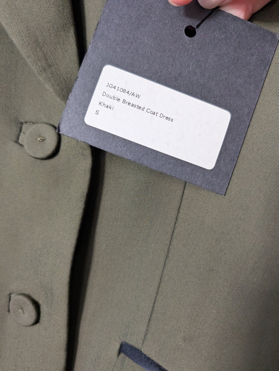 Josh Goot Double Breasted Coat Dress Olive Green Size S NWT - Image 6