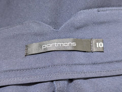 Portmans Sailor-Style High-Waisted Trousers Navy Blue Women's Size 10 - Image 2