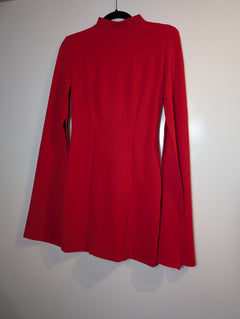 Mossman Red Mock Neck Mini Dress With Flared Sleeves AU 8 - Image 6