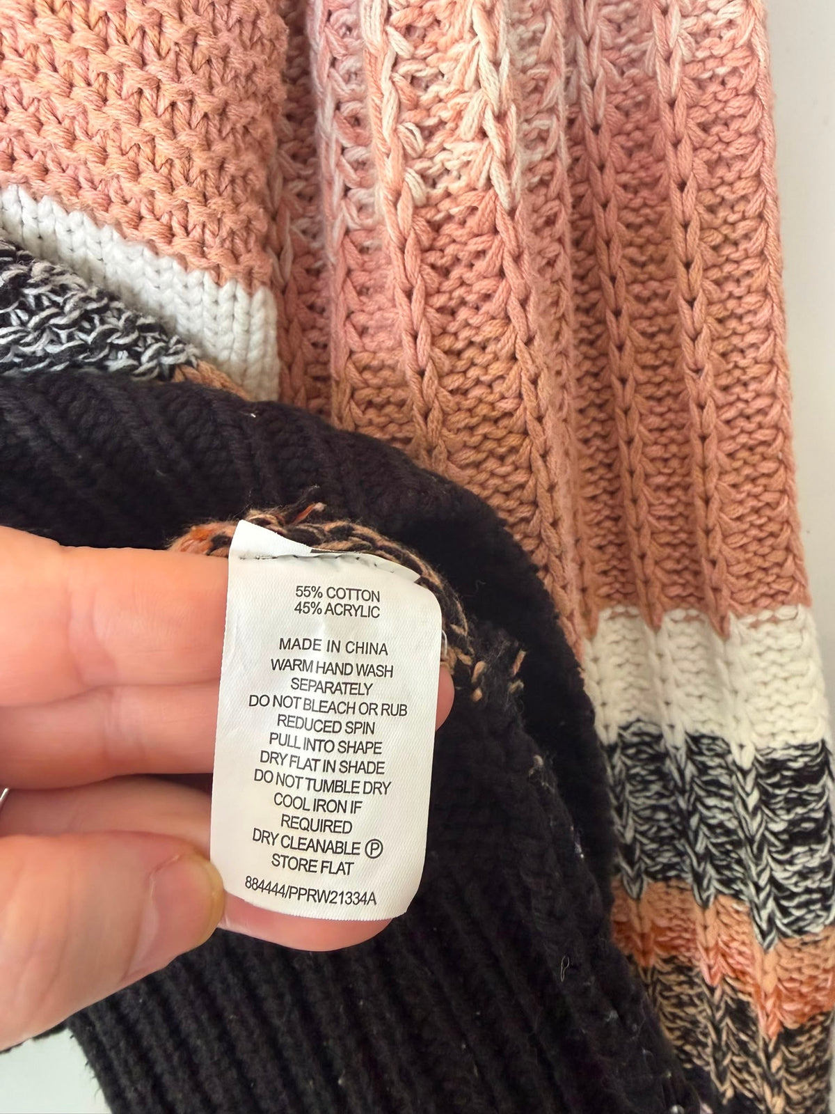 Piper Striped Balloon Sleeve Sweater Pink Multi Size M - Image 5