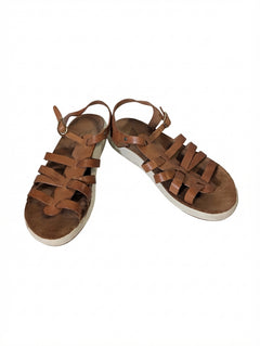 Ancient Greek Sandals Gladiator Sandals Brown Leather Size 39 - Image 1