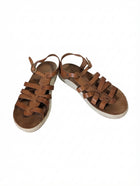 Ancient Greek Sandals Gladiator Sandals Brown Leather Size 39 - Image 1