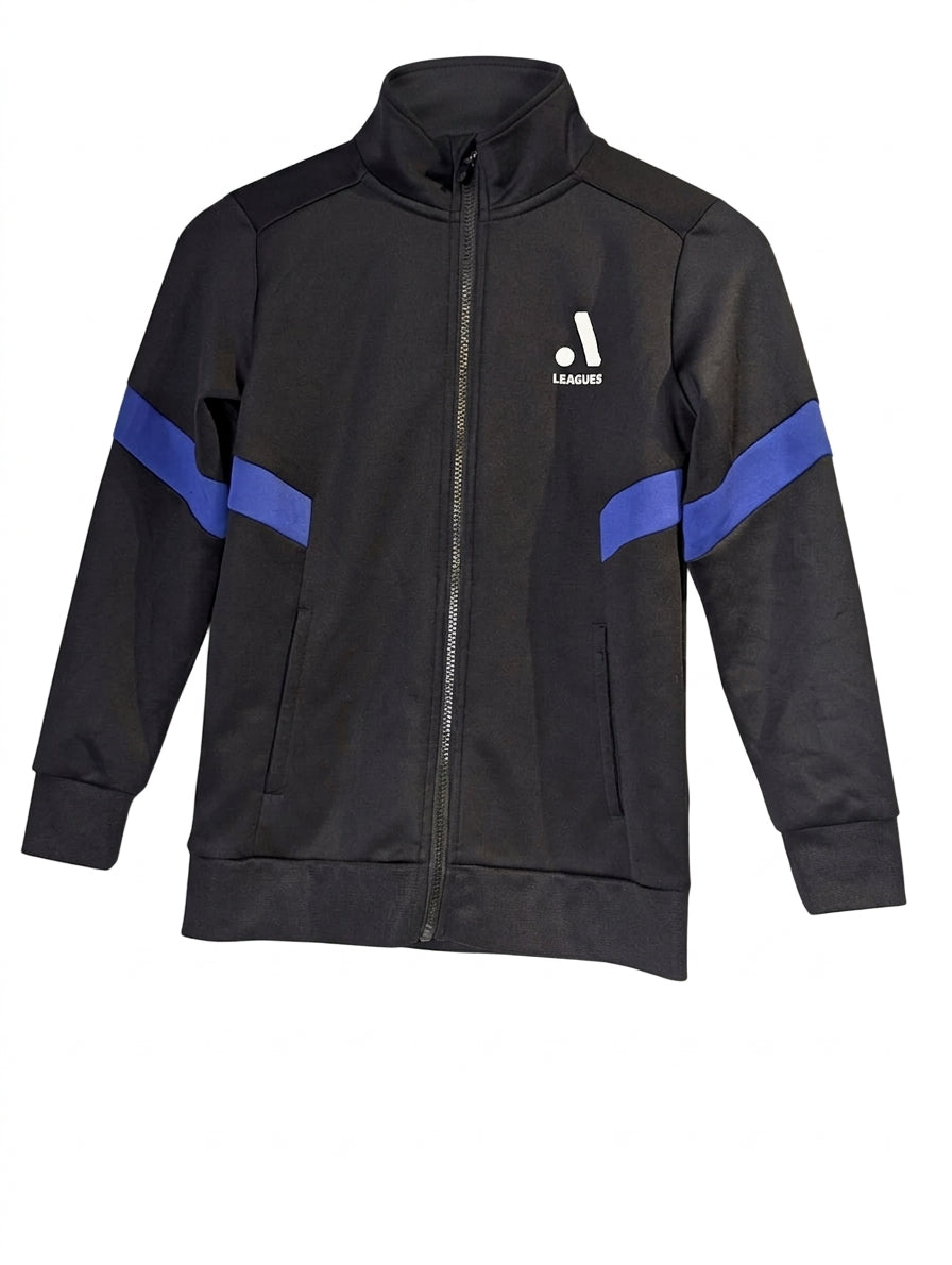 A-Leagues Official Track Jacket - Black & Blue Full Zip - Image 1