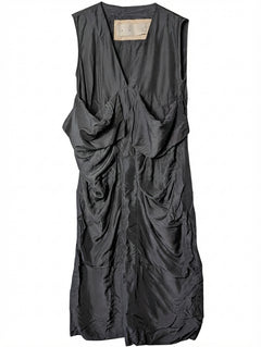 Frey Sleeveless Draped Dress Charcoal Grey Size 10 - Image 1