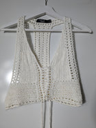 Harper & Me Eyelet Lace Ruffle Crop Top White Size 10 - Image 7
