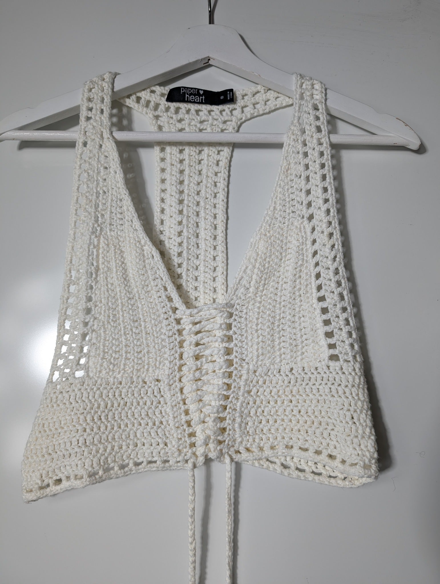 Harper & Me Eyelet Lace Ruffle Crop Top White Size 10 - Image 7
