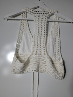 Harper & Me Eyelet Lace Ruffle Crop Top White Size 10 - Image 10