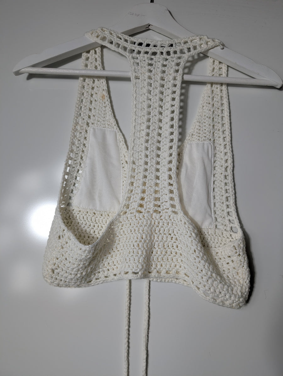 Harper & Me Eyelet Lace Ruffle Crop Top White Size 10 - Image 10