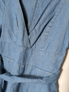 Kookai Denim V-Neck Playsuit Blue Size 36 - Image 2