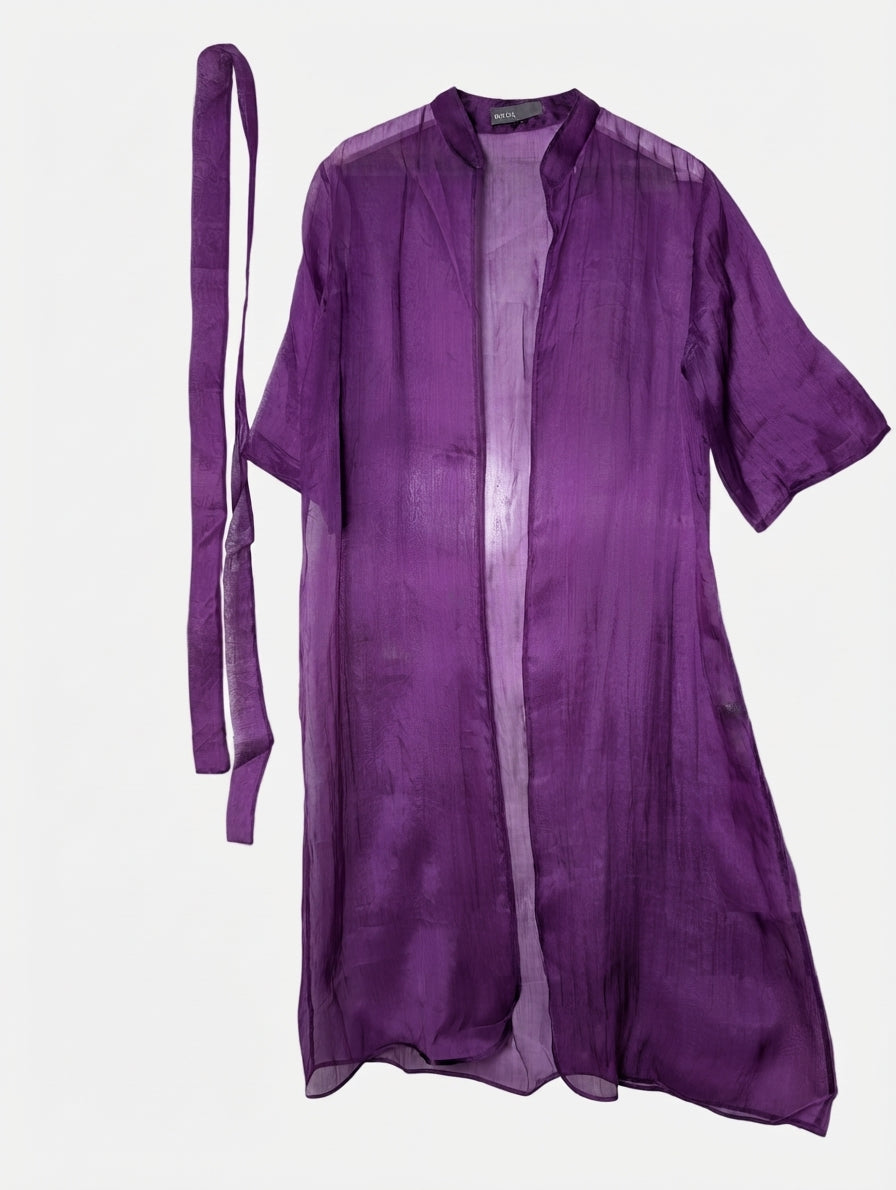 SARISSA Sheer Silk Kimono Cardigan Purple - Image 1