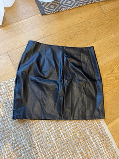 Showpo Black Faux Leather Mini Skirt - Image 5