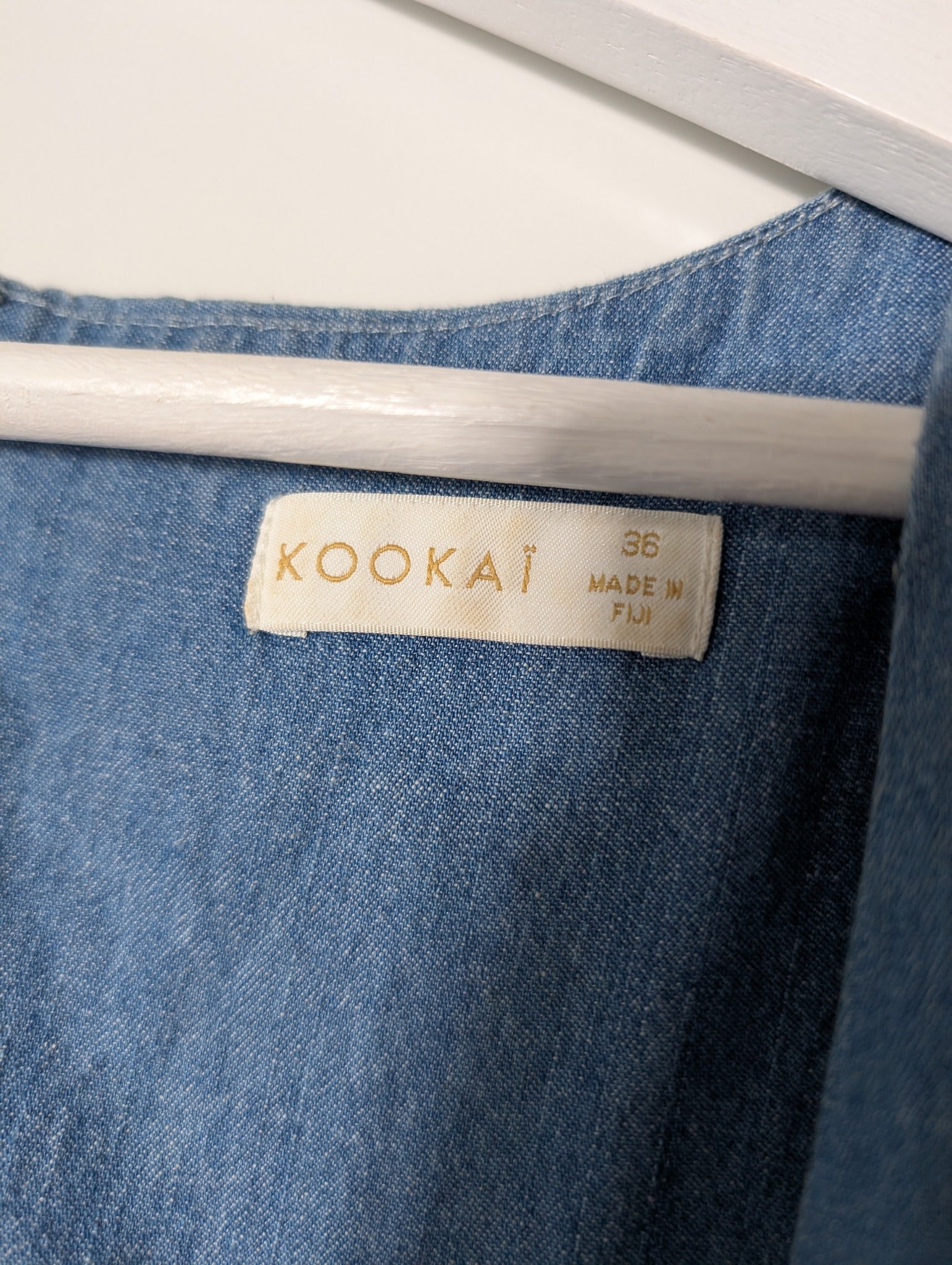 Kookai Denim V-Neck Playsuit Blue Size 36 - Image 3