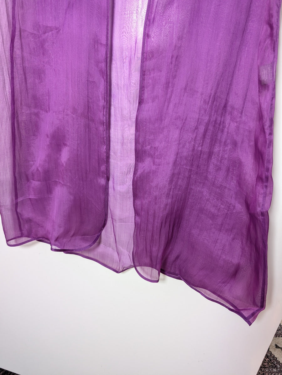 SARISSA Sheer Silk Kimono Cardigan Purple - Image 4